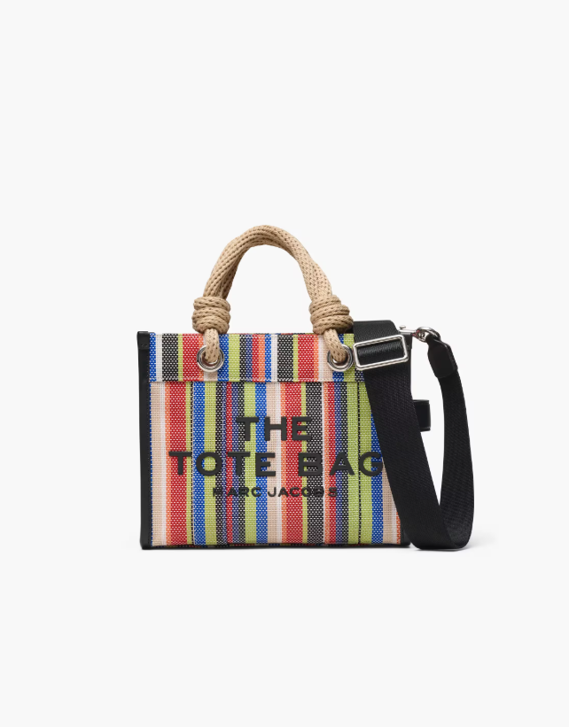 The Stripe Mesh Small Tote Bag Red Multi